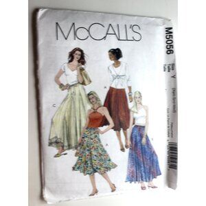 UNCUT McCall's M5056 Sewing Pattern GODETS SKIRTS for sizes XS-M year 2006